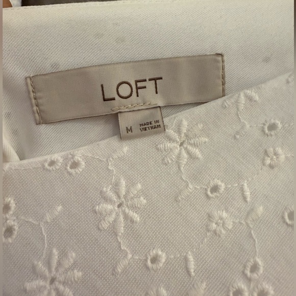 LOFT Cute White Double V-Neck Flounce Sundress - Picture 5 of 12